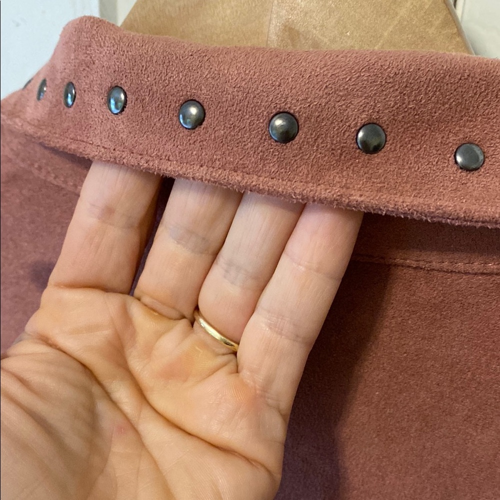 Moussy coral pink  Lace-Up Suede Utility Jacket - Picture 8 of 12